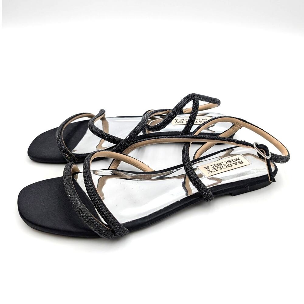 Badgley Mischka Collection Ivie Ankle Strap Sandals Womens Black Sz US6M EU36.5